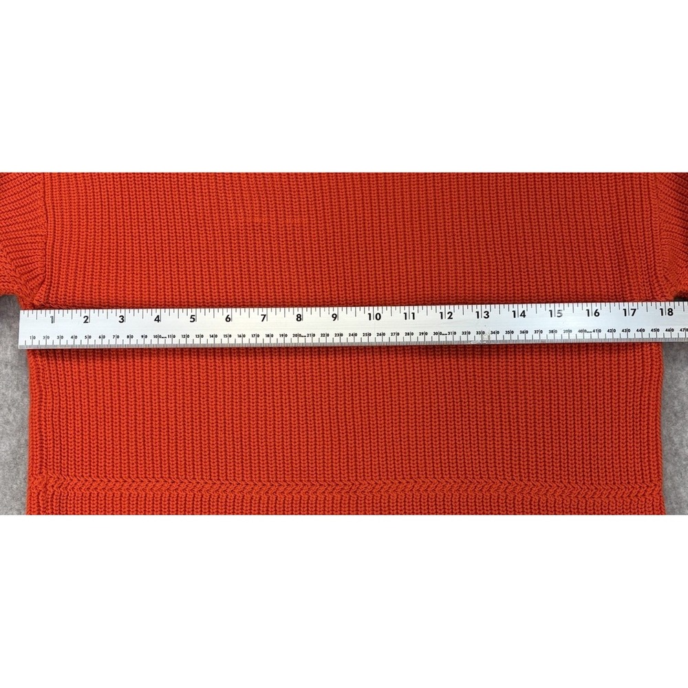 Talbots Orange Textured Knit Sweater S Pima Cotton Boxy Casual Spring Timeless - Picture 6 of 8